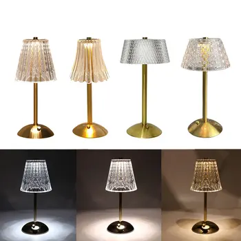 3 Couleurs de LED Lampes de Table de Chevet à intensité Réglable veilleuse Rechargeable Romantique sans Fil Creative Acrylique pour la Chambre à coucher Salle de Séjour
