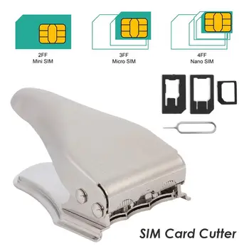 3 en 1 en Alliage de Zinc + de l'Acier Inoxydable Nano Mini Carte Micro SIM Cutter Durable Manuel du Téléphone Modifier les Outils