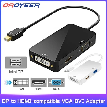 3 en 1 Mini Display Port DP vers HDMI-compatible VGA DVI Adaptateur Mini DP Câble Convertisseur pour MacBook Pro Air Mini Display Port