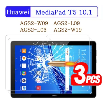 (3 Paquets) à 9H Verre Trempé Pour Huawei MediaPad T5 10.1 2018 AGS2-W09/L09/L03/W19 Pleine Couverture de Protecteur d'Écran de Tablette Film