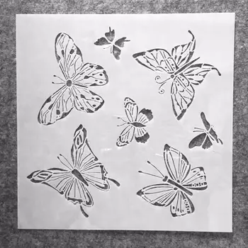 30*30cm Mandala Papillons de BRICOLAGE Superposition de Pochoirs, la Peinture Murale Album de Coloriage de Gaufrage Album Décoratif Modèle