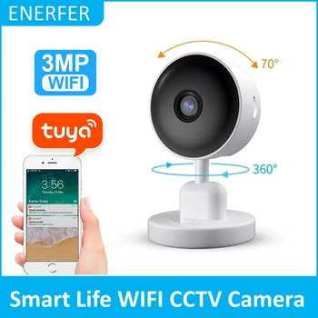 3MP Tuya Caméra Mini Smart Baby Monitor de Vie de Sécurité à la Maison sans Fil, l'Audio bidirectionnel de Détection de Mouvement de la Caméra Réseau