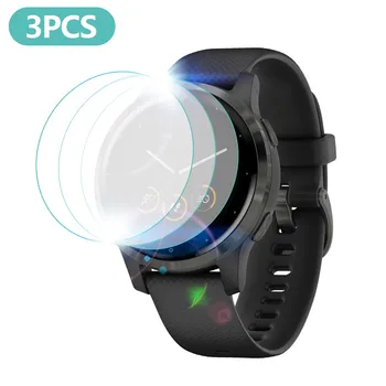 3PCS Plein Film de Couverture de Verre Trempé Protecteur d'Écran pour Garmin Vivoactive 4S Garde Anti-shatter Smart Watch Film de Protection