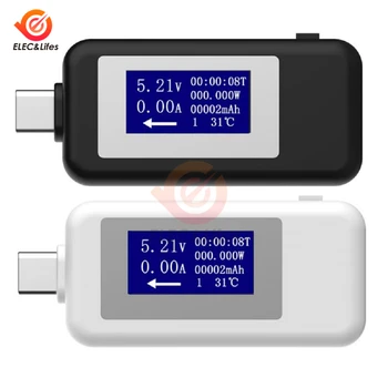 4-30V DC USB Testeur de Type C, affichage à cristaux liquides Digital de Tension du Compteur Calendrier de l'Ampèremètre Chargeur USB Médecin de Capacité Testeur de Puissance Indicateur
