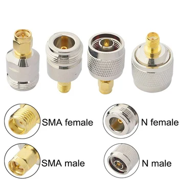 4 de Type SMA vers N Kit d'Adaptateur RF Connecteurs N Mâle/Femelle de SMA Femelle/Mâle