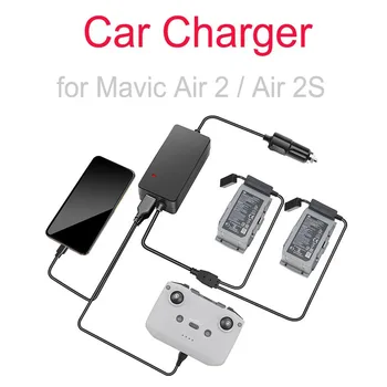 4 en1 Chargeur de Voiture pour Mavic Air 2 /Air 2S Drone de la Batterie de la Télécommande du Véhicule Chargeur Portable Intelligent de Recharge de la Batterie Hub