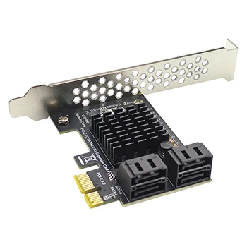 4 Port SATA III Carte d'Extension PCIe 6Gbps SATA 3.0 PCI-e 1X Carte Contrôleur PCI Express Adaptateur de Convertisseur de Support