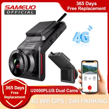 4G WiFi DashCam Double Lentille GPS Enregistreur de Soutien Direct à Distance du Moniteur Vidéo Automatique Dash cam Enregistrement 4G Cachés de la Voiture DVR Caméra U2000Plus