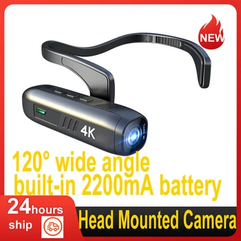 4K 30FPS Tête de Caméra Portable WiFi Caméra Vidéo Caméscope 120°grand Angle Lentille Anti-shake Batterie Intégrée d'APPLICATION de Contrôle