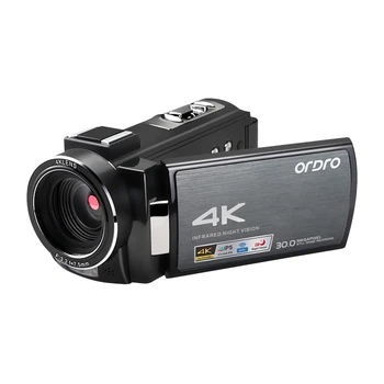 4K UHD Caméscope Professionnel Ordro AE8 Caméra Vidéo Youtube Vlogging Tournage de l'Enregistreur avec le WIFI, Vision Nocturne d'IR Zoom Numérique