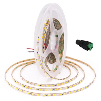 4mm LED de Lumière de Bande de SMD 2835 120LED/m 5 Mètres 12V Non Étanche Blanc Chaud et Naturel Flexible de Bande de LED Bande Avec Connecteur DC