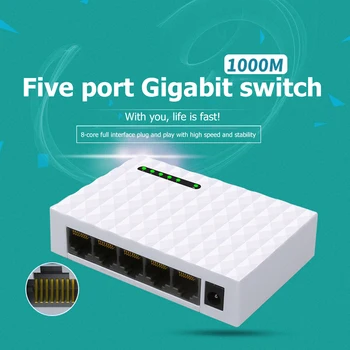 5 Port de Bureau Commutateur de Réseau Gigabit 10/100 / 1000Mbps Ethernet Switch Adaptateur Fast Ethernet RJ45 Switcher LAN Concentrateur de Commutation
