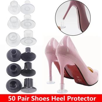 50 Paires / Lot Talon Protecteurs de Haute Heeler PVC Talon de Chaussure Bouchons Couvre Chaussure de Bouchons pour l'Herbe de Mariage Bridal Party Favor