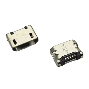 50pcs connecteur Micro USB 5pin 6.4 mm Pas de côté Plat de la Bouche tige courte DIP2 port de Données de Charge connecteur de port pour Mobile bouchon