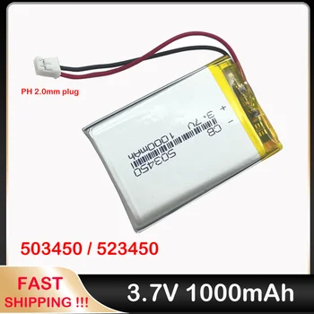 523450 503450 1000mAh 3.7 V Batterie de Polymère de Lithium pour MP3 MP4 GPS haut-Parleur de Bluetooth de Téléphone Intelligent Lampe LED Rechargeable Batterie