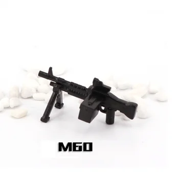 5PCS M60 Militaire Arme Pistolet Mini Accessoires de SWAT Soldat Figure Pièces de Blocs de Construction de l'Armée MOC Briques Assembler des Jouets Pour les Cadeaux