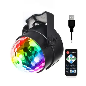 5V USB DJ de Scène Projecteur de Lumière Disco Boule de Lumière de l'Éclairage pour la Voiture à la Maison Mariage Fête en plein air avec Télécommande Ajustable de Base