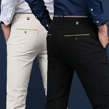 6 Couleurs 2022 Nouveau Printemps et en Été des Hommes Slim Casual Pantalons Entreprise de Mode de Coton de la Marque Mince Pantalon de Style Classique