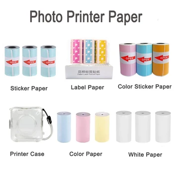 6 Rouleaux Blanc Thermique de Papier de la Couleur de l'Étiquette Papier Transparent Autocollant de Papier Pour PeriPage PAPERANG Phomemo Imprimante Photo