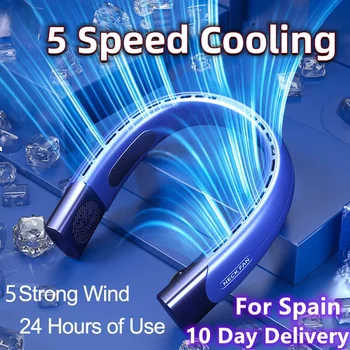 6000mAh Mi Suspendus Cou Ventilateur Climatiseur Portable de Type C, Rechargeable par USB Refroidisseur d'Air de 5 vitesses de Ventilateur Électrique Pour les Sports Xiaomi