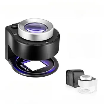 60x loupe rechargeable par USB Loupe Lentille en Verre Optique de la Loupe avec 6 LED UV de lumières pour la Pièce de monnaie, Timbres de Bijoux