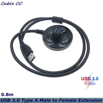 80cm 5gbit / s Haute Vitesse de Bureau USB 3.0 Type A Mâle / Femelle d'Extension de Données Câble de recharge avec support de Base Blindé