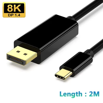 8K 60HZ USB C vers DisplayPort Câble de Type C 3.1 Display port 1.4 Câble 4K@144 HZ DP Thunderbolt 3 Pour MacBook Pro Samsung S21