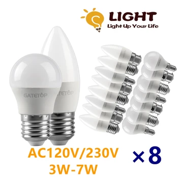 8PCS LED Golf Ampoule économe en Énergie G45 C37 E14 E27 B22 3W 5W 6W 7W AC230V AC110V ampoules à Led de la Lampe Pour la Décoration à la Maison