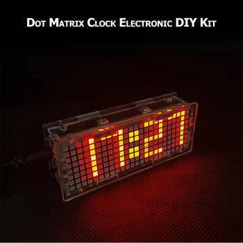 8x24 Matricielle de l'Horloge DIY Kit de Température/Alarme/Temps/Gradation DS1302 STC horloge numérique Kit de Soudage pratique Kit de 24H