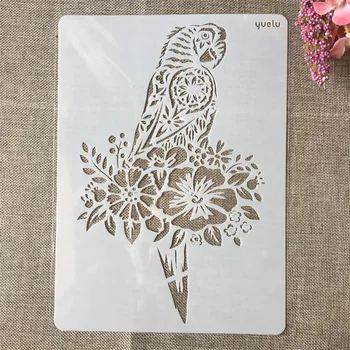 A4 29x21cm Main Tirage Perroquet Oiseau de BRICOLAGE Superposition de Pochoirs, Peinture à l'Album de Coloriage de Gaufrage Album Décoratif Modèle