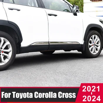 Accessoires de voiture Pour Toyota Corolla Croix XG10 2021 2022 2023 2024 Inoxydable Porte sur le Côté du Corps Anti-rayé Protecteur de Moulage Garniture