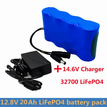 Aleaivy 12V 20Ah 32700 LiFePO4 la Batterie Rechargeable Intégrée 40A Même Port Équilibré BMS 12.8 V Alimentation + 14.6 V Chargeur