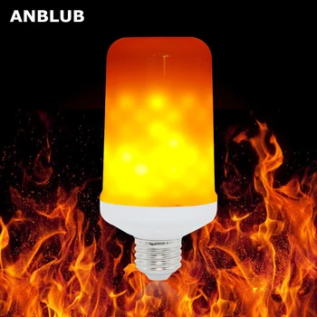 ANBLUB E27 LED Dynamique de l'Effet de Flamme de Maïs Ampoule de 4 Modes AC 85-265V le Scintillement de l'Émulation de la Gravité Décor de la Lampe Feu créateur Lumières