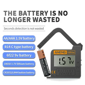 ANENG 168Max Numérique Batterie au Lithium de Capacité Testeur Universel de test Damier de la charge Affichage de l'analyseur de Vérifier AAA AA pile Bouton