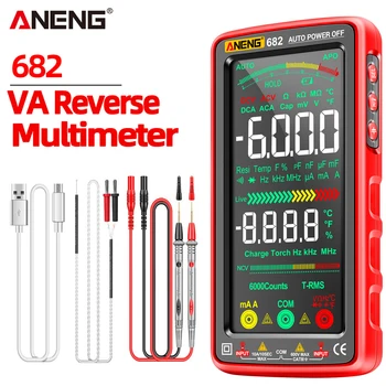 ANENG 682 Smart Professionnel Multimètre AC/DC Ampèremètre Testeur de Tension Électrique Rechargeable Ohm Diode Outil de test pour Électricien