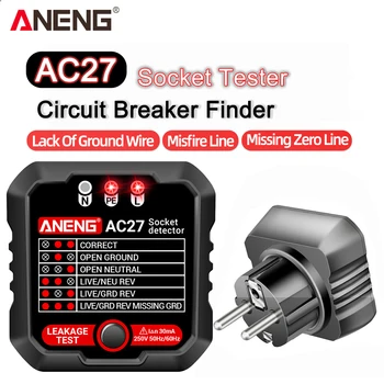ANENG AC27 Smart Socket Testeur de l'UE/US Plug Polarité de la Phase de Vérification de la Tension de Test du Détecteur de Électroscope Compteur Disjoncteur Finders