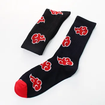 Anime Akatsuki Chaussettes En Coton Rouge Feu Cloud Cosplay De Haute Qualité Sockings Cadeau De Fête En Plein Air