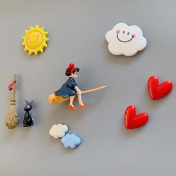 Anime japonais Magnétique Autocollant Aimant de Réfrigérateur Japonais Balai de Fille de Décoration Aimant aimant l'animation 3D Message Autocollant