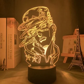 Anime JoJo Bizarre Adventure 3d de la Lampe pour la Chambre à coucher Décoration Lumière de Cadeau d'Anniversaire Manga Jojo Figure Lumière de Nuit de Led Jotaro Kujo