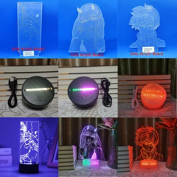 Anime nouvelle Figure Conseil Acrylique 3D Lumière de Nuit de Led Lumineuse de Base Pour l'Enfant Manga l'Attaque de Titan Coucher de soleil de Lampe de Décoration de Cadeau de Noël