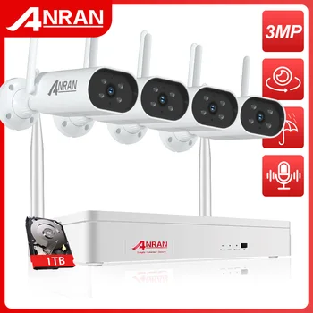 ANRAN 1920P sans Fil CCTV Système de Caméra de 8CH DVR Wifi Kit de Sécurité Surveillance Vidéo de l'Audio bidirectionnel Extérieure IP66 Étanche à l'eau