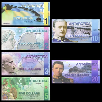 Antarctique Dollar, Billet de banque Commémoratif 1,2,3,5,10,20 Dollar de Faux billets par UV Anti-contrefaçon de Recueillir des Dons de Bienfaisance