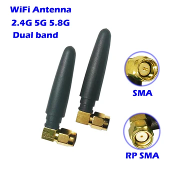 Antenne WiFi 2.4 GHz/5.8 GHz Dual Band 3dbi RPSMA/Connecteur SMA Aeria pour le PCI Carte Réseau Adaptateur USB Hotspot Zigbee AP Bluetooth