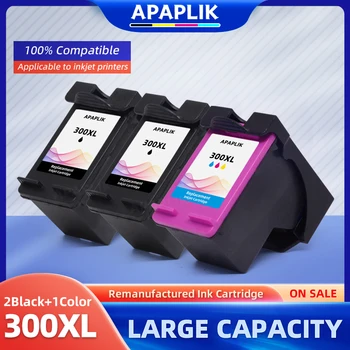 APAPLIK Re-fabriqués 300XL Cartouche pour HP 300 Pour HP300 XL Cartouche d'Encre Deskjet D1660 D2560 D2660 D5560 F2420 F248