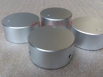 Argent & Noir Diamètre 48MM Haute 22MM en Aluminium Solide Bouton rotatif / Volume Potentiomètre Potentiomètre / HIFI Amplificateur Audio Bouton