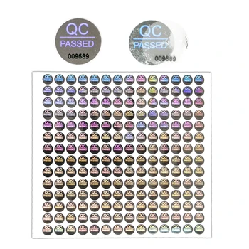 Argent scellés de Haute Sécurité Inviolable autocollant de Garantie Nulle QC Passé étiquettes autocollants Hologramme avec des numéros de Série Unique