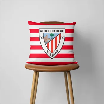 Athletic Club Bilbao Taie D'Oreiller Décor De Maison Housse De Coussin 18*(18 Po) Polyester Décor À La Maison De Couchage, Oreiller Canapé Back-Office