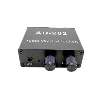 AU-202 2 entrée 2 sortie Stéréo Mélangeur Distributeur Audio pour Casque amplificateur de Volume de contrôle indépendants
