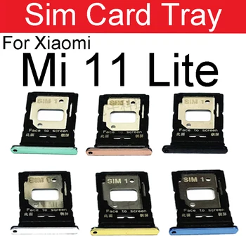 Bac à Cartes de Sim Pour Xiaomi Mi 11 Lite (Jeunesse) 4G 5G Plateau de la carte Sim de la Fente de Carte Hybride Dual SIM Micro SD Lecteur de Carte AdapterRepair Pièces