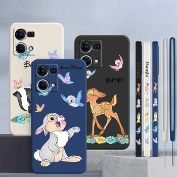 Bambi Anime Mignon Liquide Corde Gauche Molle de Cas de Téléphone Pour OPPO Reno 9 8 7 6 5 4 3 2 Z Pro Lite Snapdragon 4G 5G Cover Coque de l'Acam